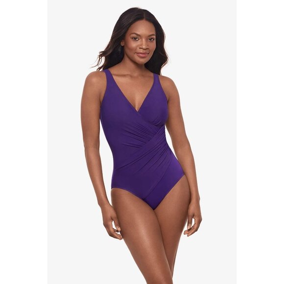🆕 MIRACLESUIT Oceanus Slimming One Piece Swimsuit 12 Purple - Picture 4 of 11